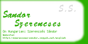 sandor szerencses business card