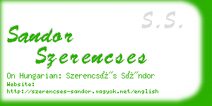 sandor szerencses business card